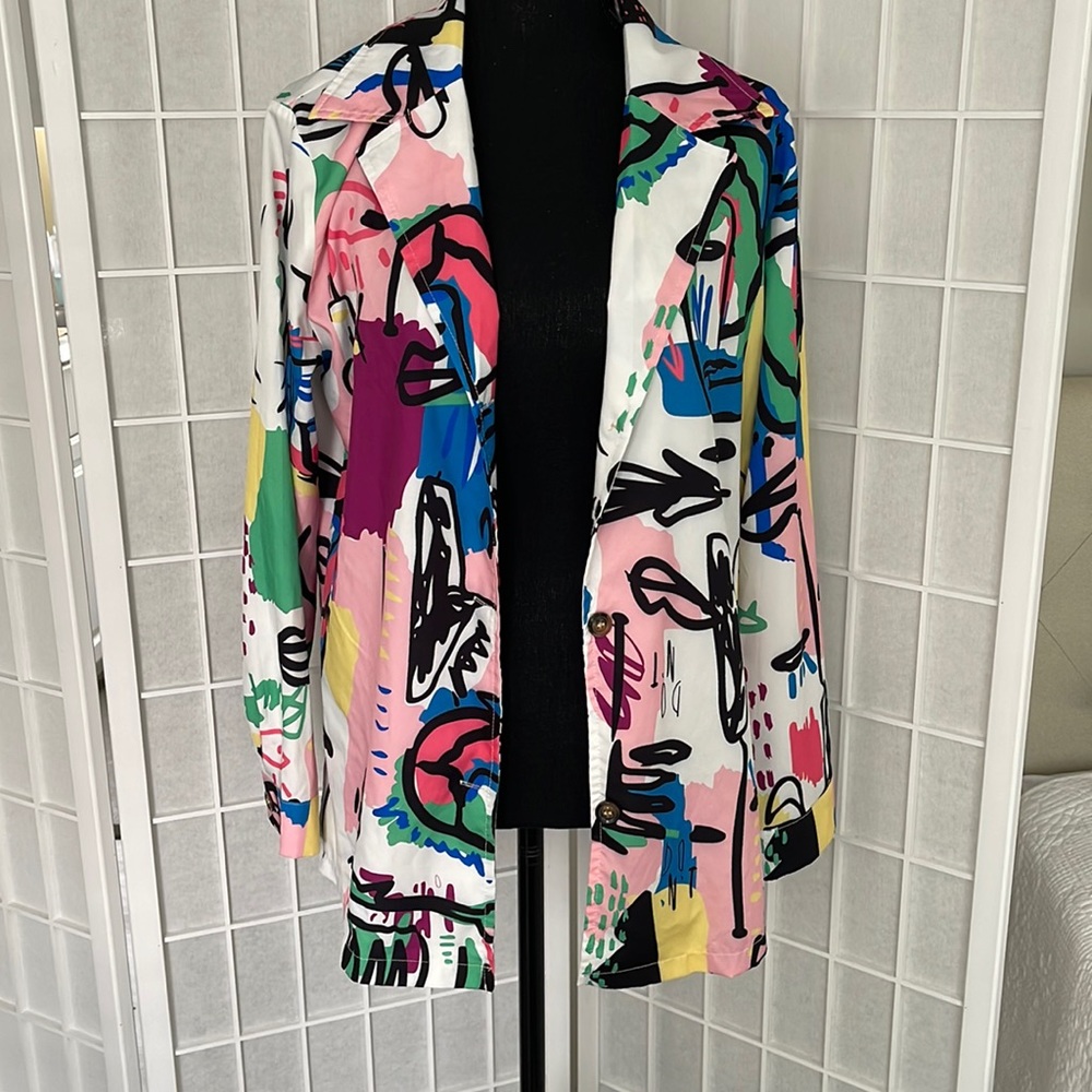 Graphic Button down Blouse- Medium